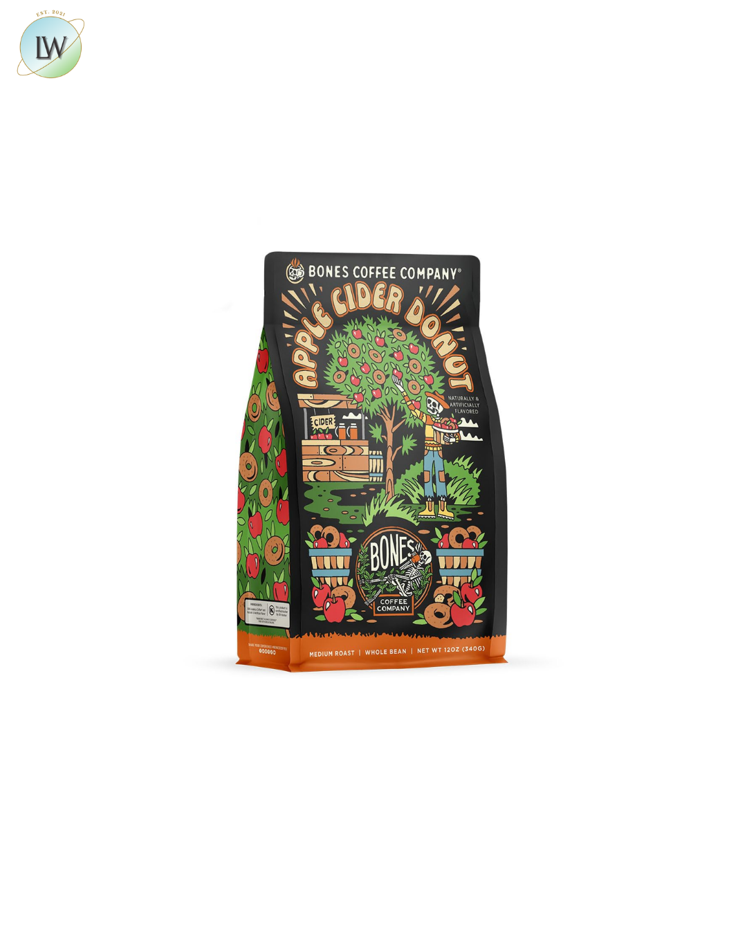 Bones Coffee Company Medium Roast Whole Bean, 12 oz. (Various Flavours)