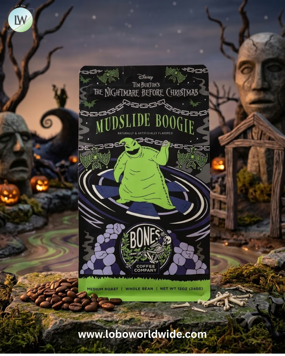 Bones Coffee Company, Whole Bean, Medium Roast, 12 oz (340 g)