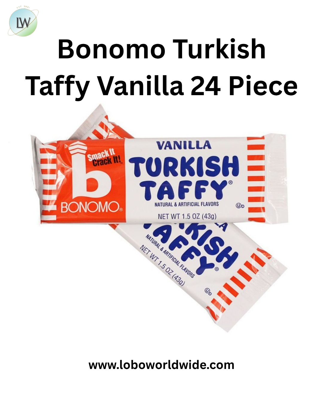 Bonomo Turkish Taffy Vanilla 24 Piece