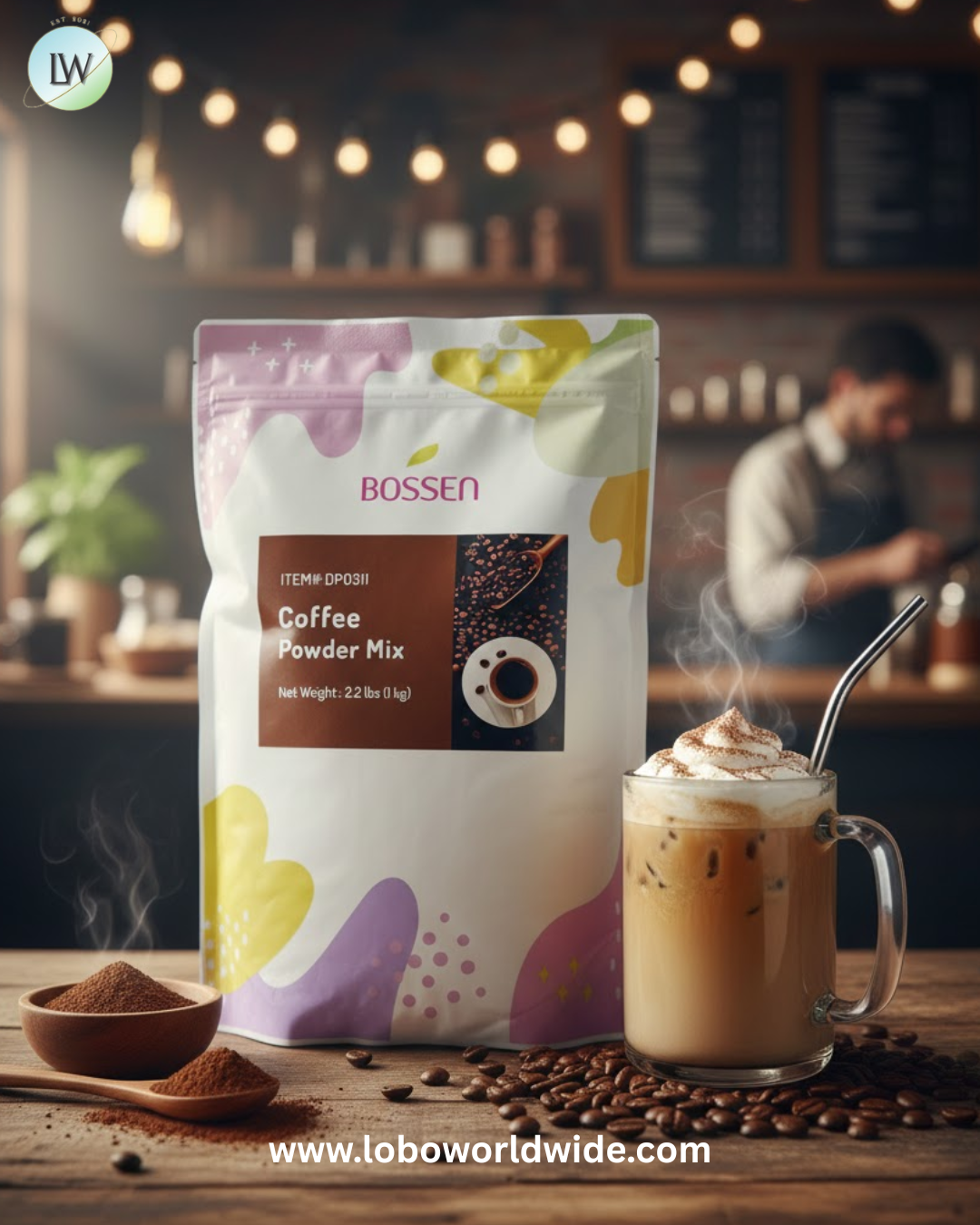 Bossen 2.2 lb. Powder Mix - 20/Case (Various Flavors)