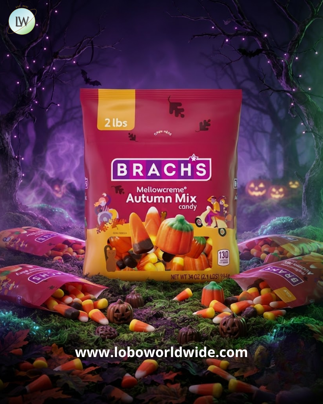 Brach's Halloween Autumn Mix Mellowcreme Candy, 2 lb.