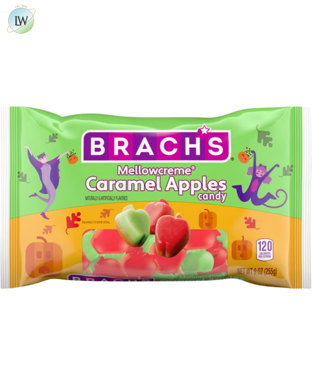 Brach’s Mellowcreme Halloween Candy, Caramel Apple, 9 oz.