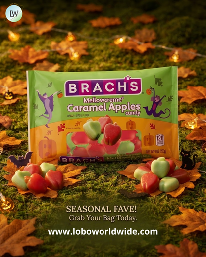Brach’s Mellowcreme Halloween Candy, Caramel Apple, 9 oz.