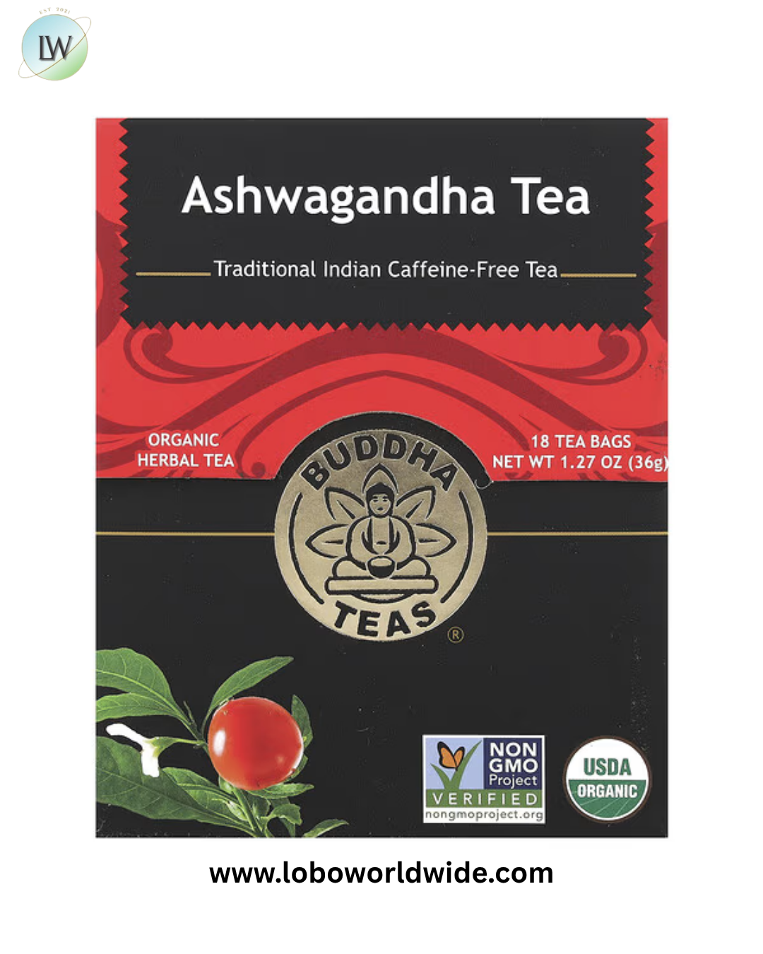 Buddha Teas, Organic Herbal Tea, Caffeine Free, 18 Tea Bags