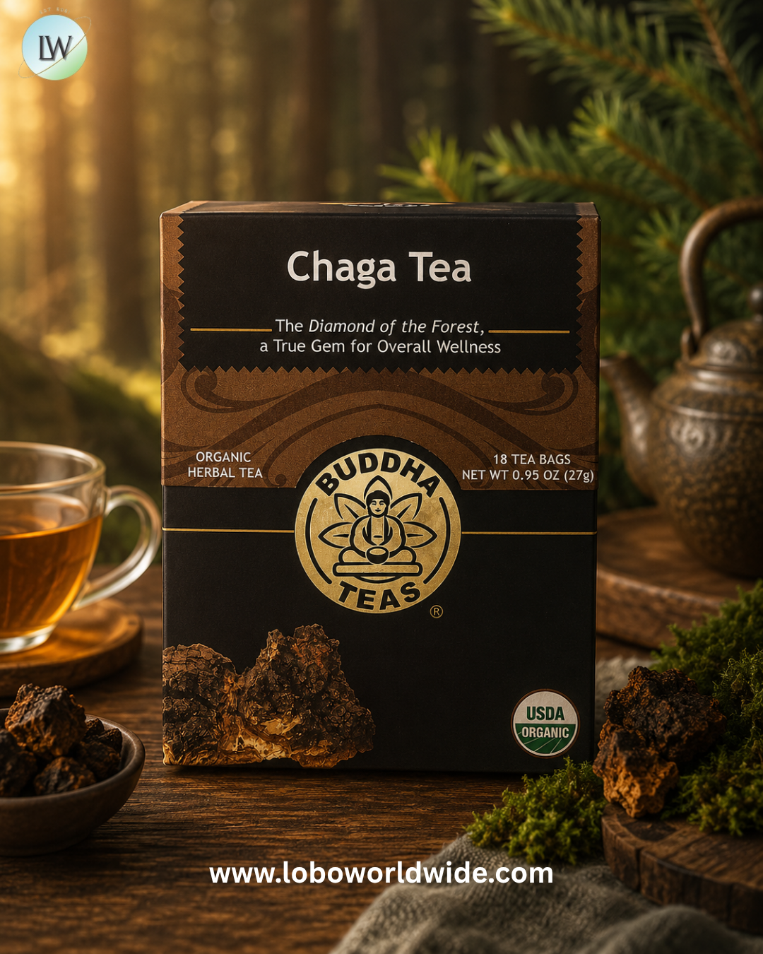 Buddha Teas, Organic Herbal Tea, Caffeine Free, 18 Tea Bags