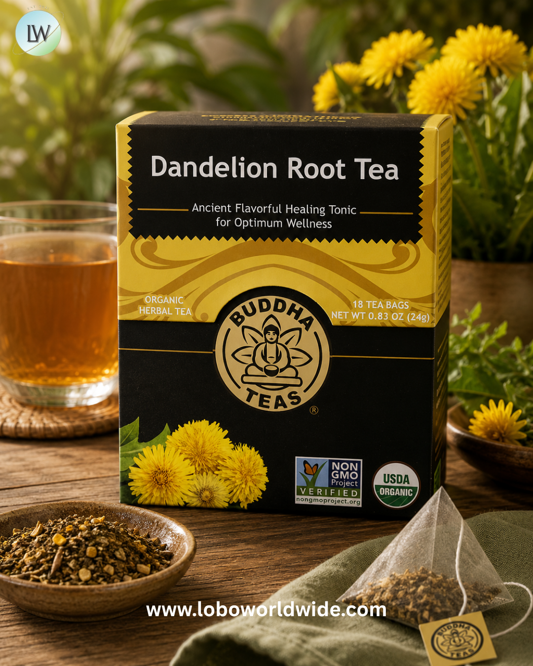 Buddha Teas, Organic Herbal Tea, Caffeine Free, 18 Tea Bags