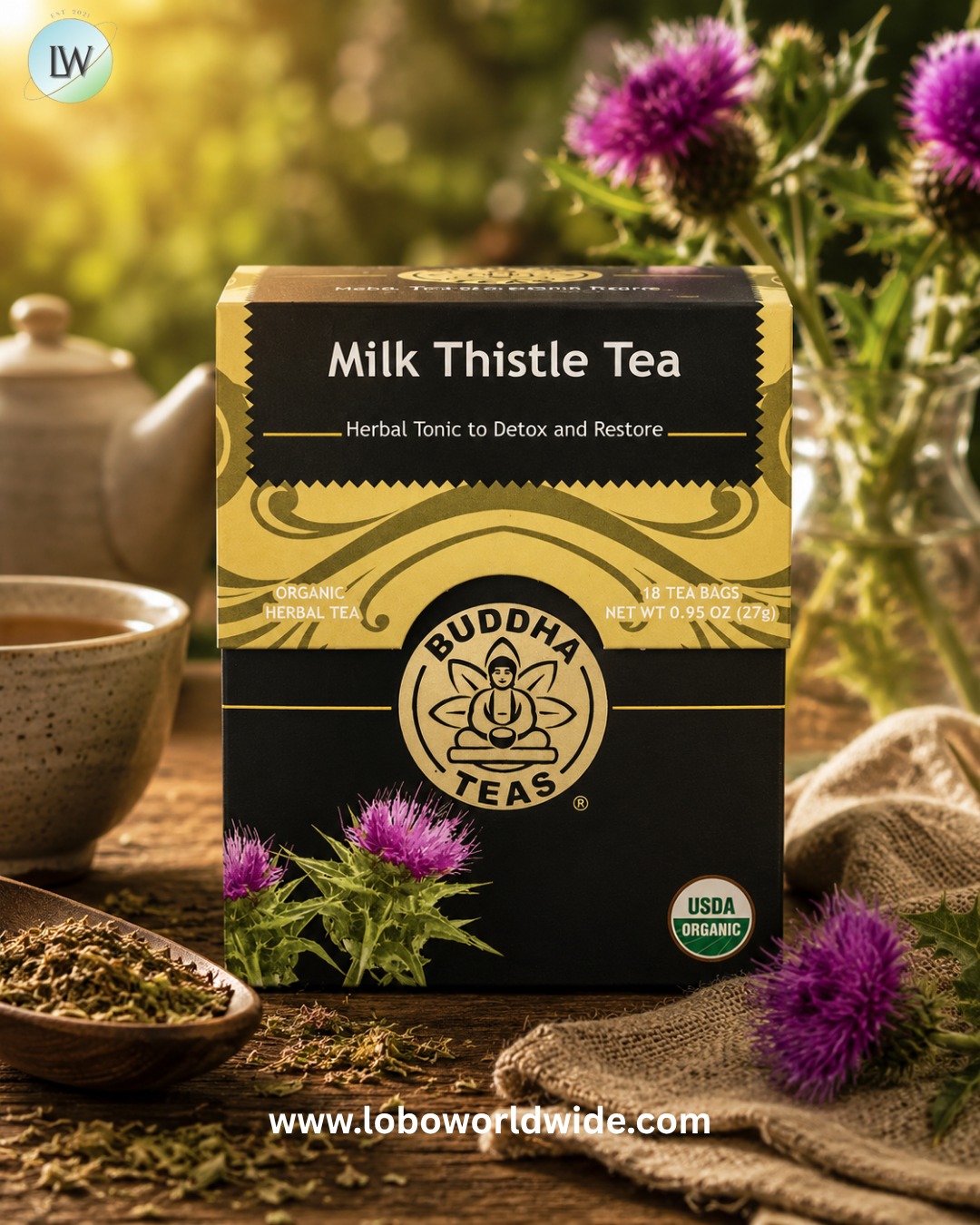 Buddha Teas, Organic Herbal Tea, Caffeine Free, 18 Tea Bags