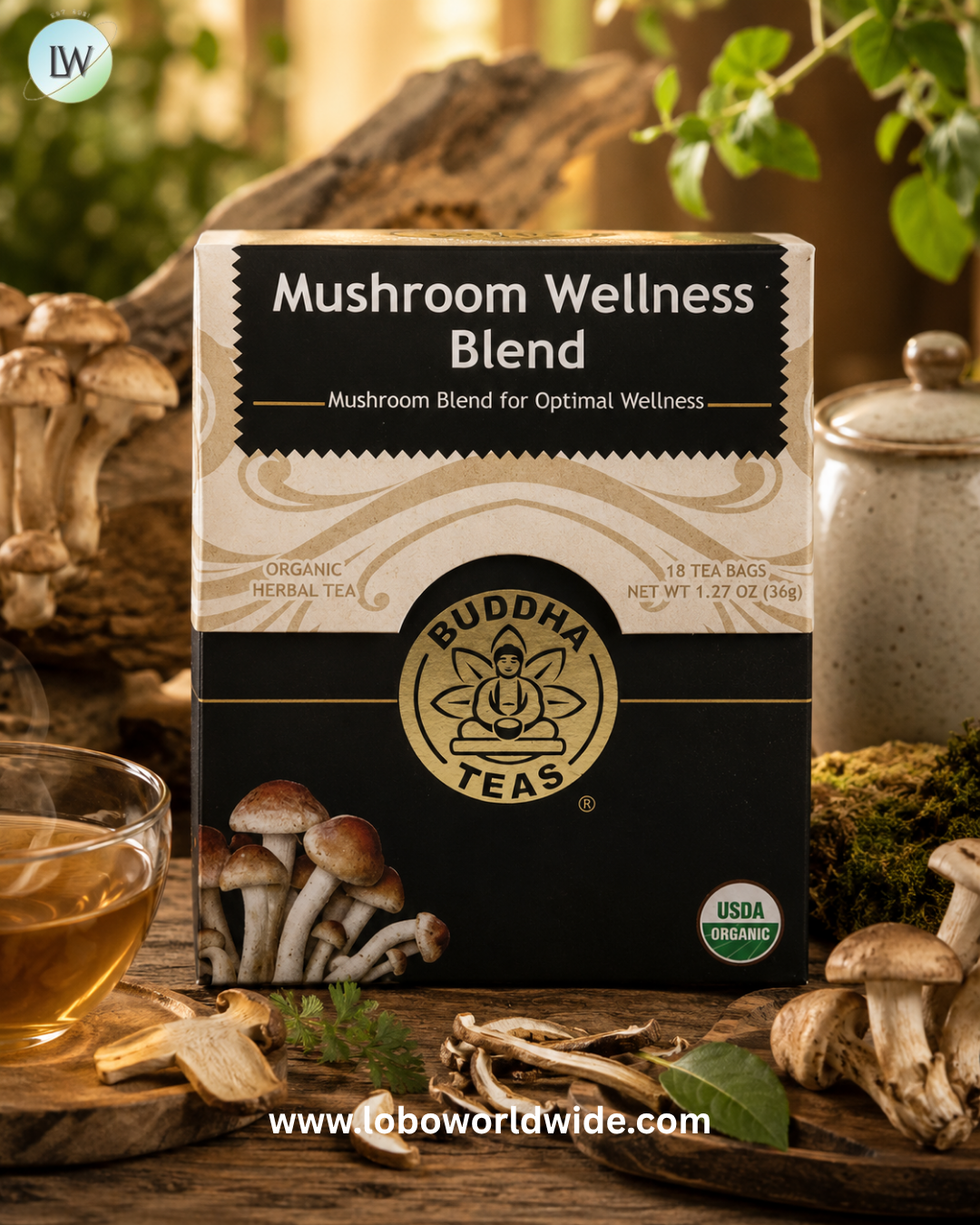 Buddha Teas, Organic Herbal Tea, Caffeine Free, 18 Tea Bags