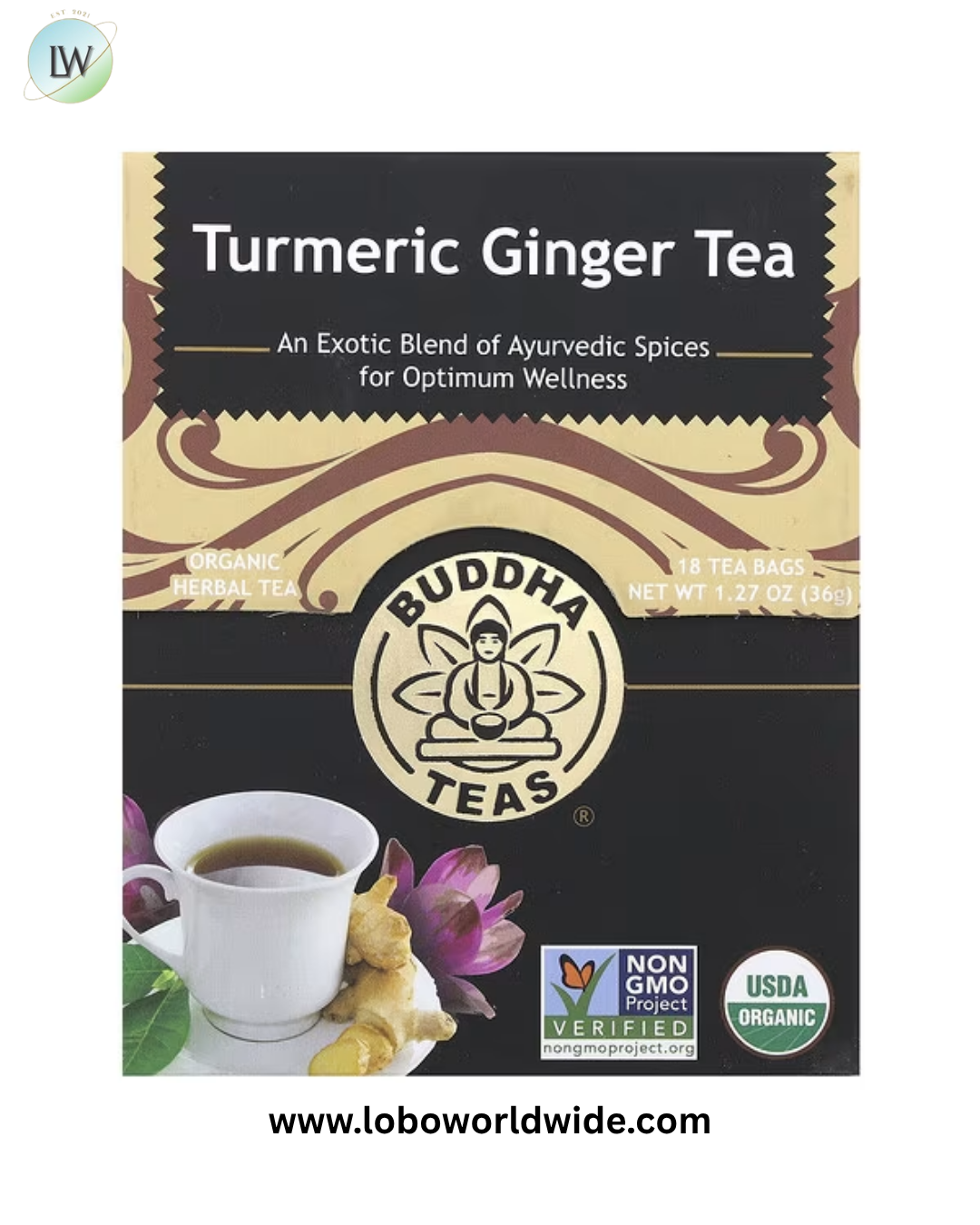 Buddha Teas, Organic Herbal Tea, Caffeine Free, 18 Tea Bags