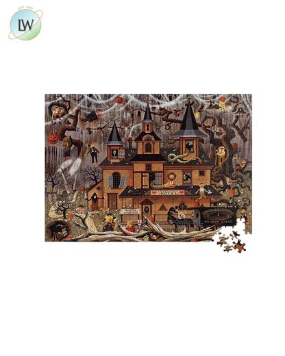 Buffalo Games Charles Wysocki Puzzles 500 Pieces, Trick or Treat Hotel