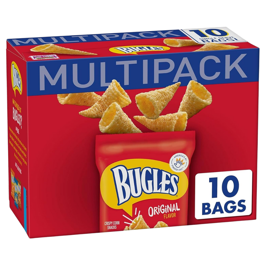 Bugles Crispy Corn Snacks, Original Flavor, Snack Bag, 8.75 oz 10 Bags