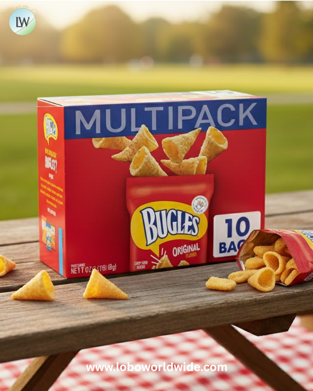 Bugles Crispy Corn Snacks, Original Flavor, Snack Bag, 8.75 oz 10 Bags