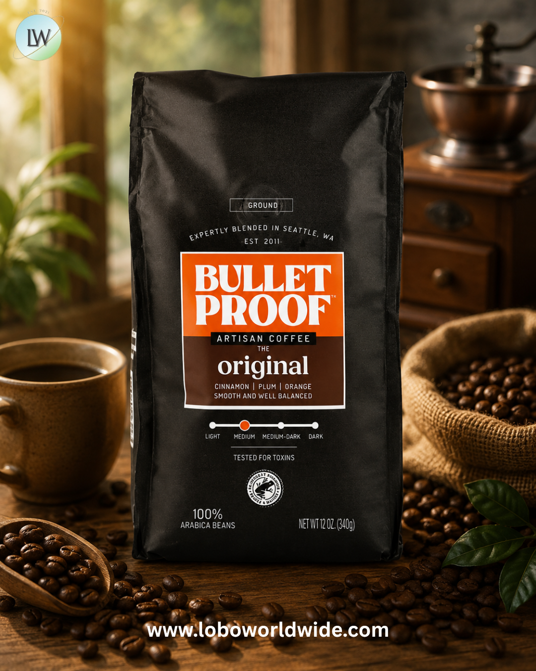 BulletProof, Artisan Coffee, Medium-Dark Roast, 12 oz (340 g)