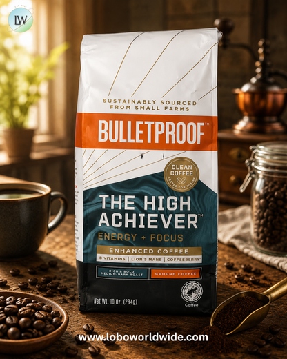 BulletProof, Coffee, The High Achiever, Ground, Medium-Dark Roast, 10 oz (284 g)