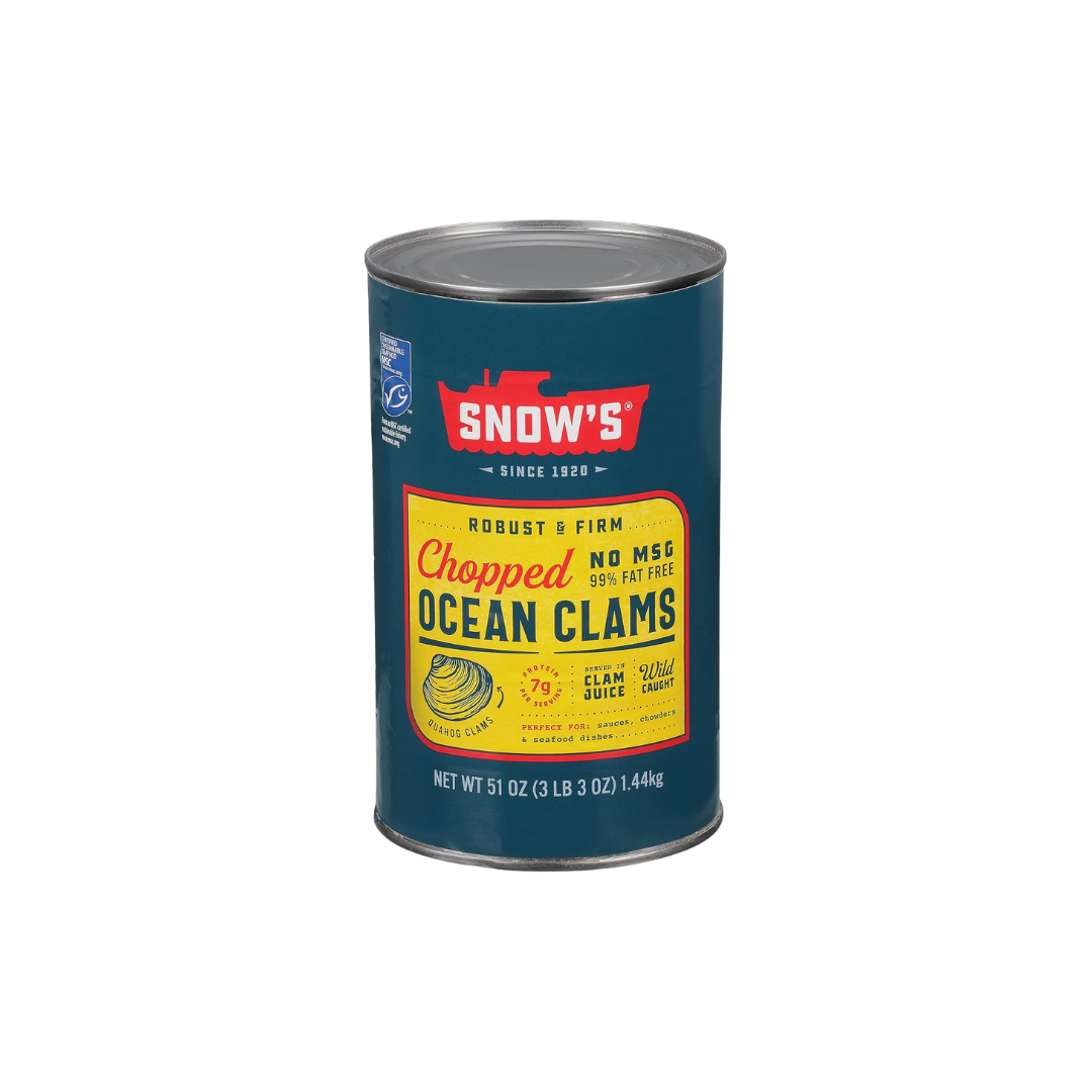 Snow's Ocean Chopped Clams Canned, 51 oz Can