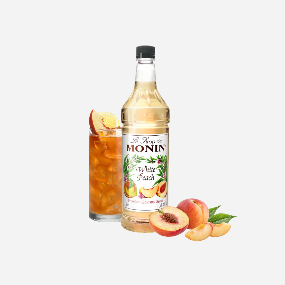 Monin Premium White Peach Flavoring Fruit Syrup 1 Liter
