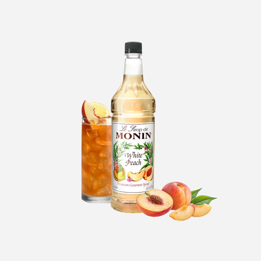 Monin Premium White Peach Flavoring Fruit Syrup 1 Liter