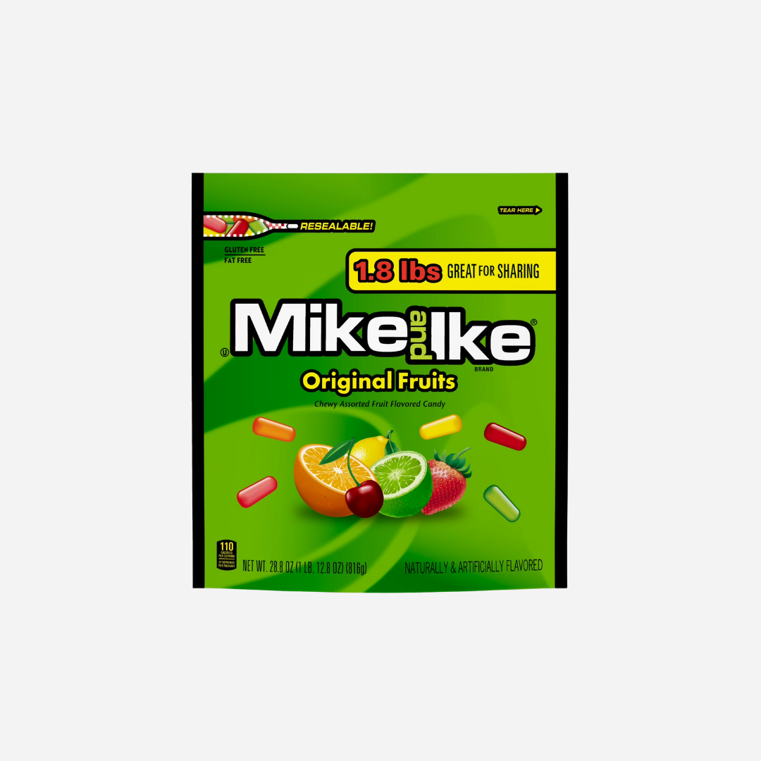 Mike and Ike Original Fruits Chewy Candy, 28.8 ounce Stand Up Bag, 1 count