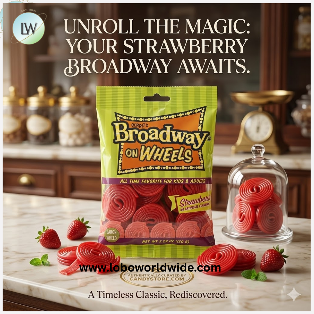 Gustaf's Broadway Wheels Strawberry 5.29oz Peg Bag - 12ct