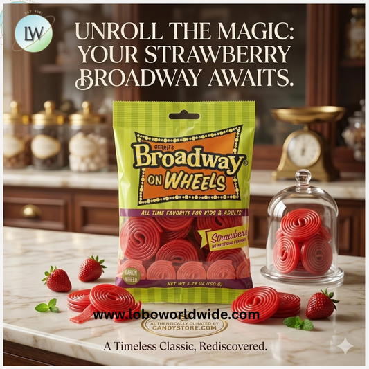 Gustaf's Broadway Wheels Strawberry 5.29oz Peg Bag - 12ct