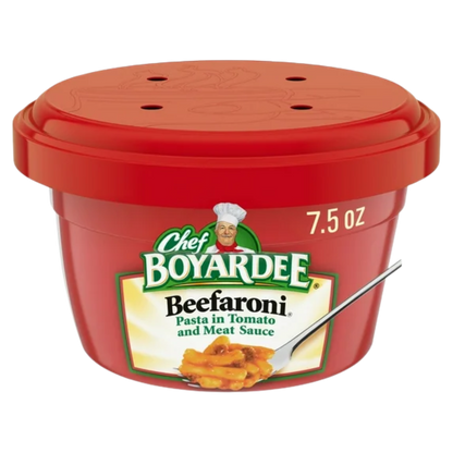 Chef Boyardee Beefaroni Pasta, Microwave Food, 7.5 OZ Microwaveable Bowl (12 Bowls)