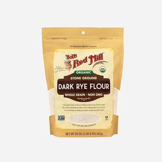 Bob's Red Mill Organic Dark Rye Flour, 20oz (Pack of 1) - Non GMO, Whole Grain, Vegan, Kosher