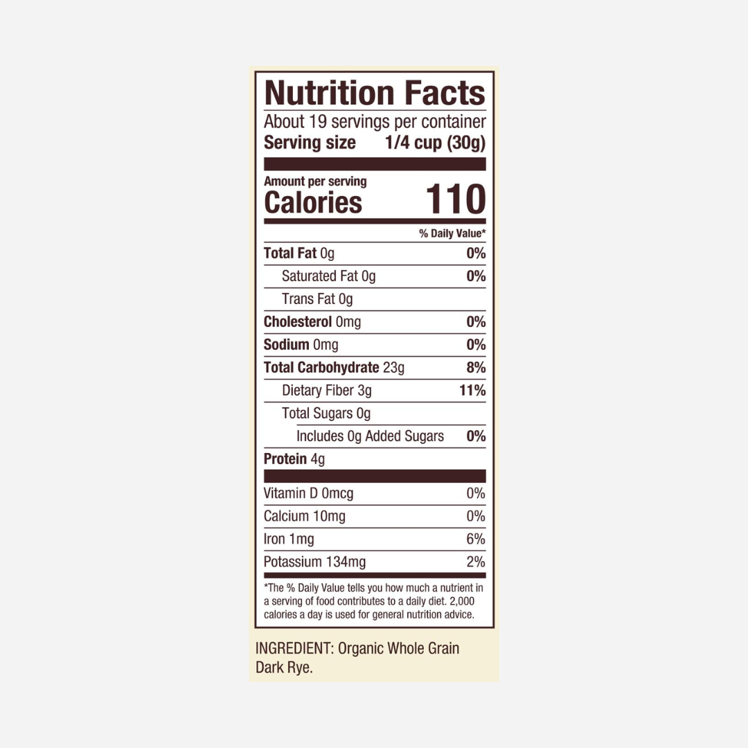 Bob's Red Mill Organic Dark Rye Flour, 20oz (Pack of 1) - Non GMO, Whole Grain, Vegan, Kosher