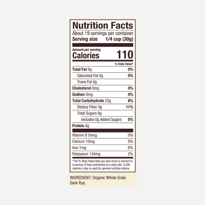 Bob's Red Mill Organic Dark Rye Flour, 20oz (Pack of 1) - Non GMO, Whole Grain, Vegan, Kosher