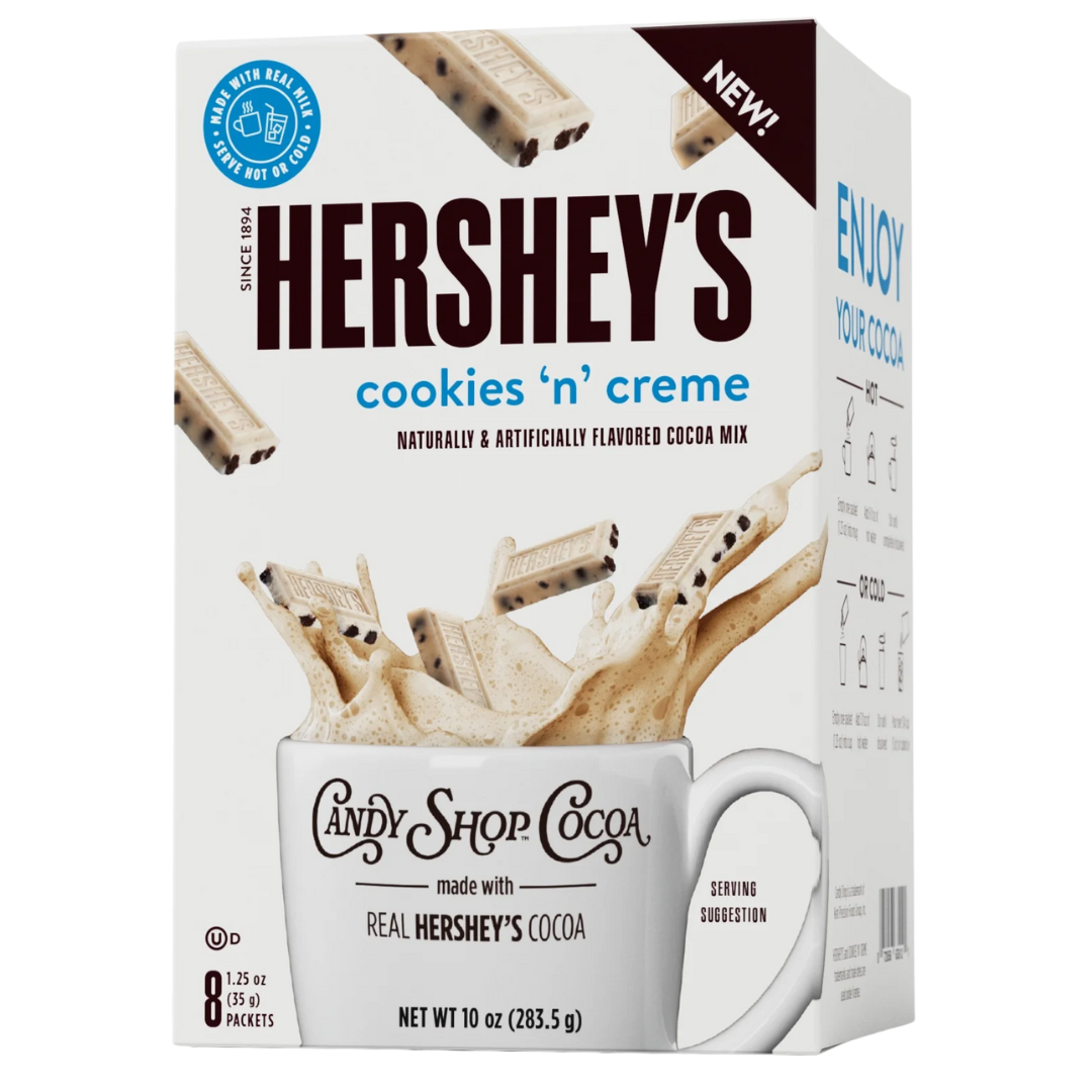 Candy Shop Cocoa Hershey's Cookies 'n' Creme Cocoa Mix | Hot Chocolate | 1.25 oz Packet (8 Count)