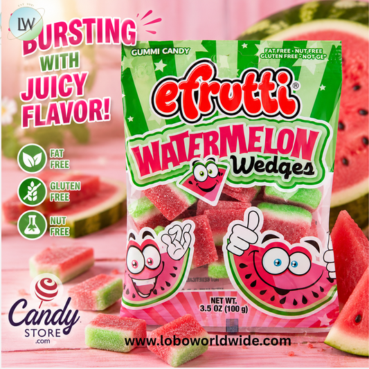 Watermelon Wedges Gummi Candy Efrutti - 12ct Peg Bags