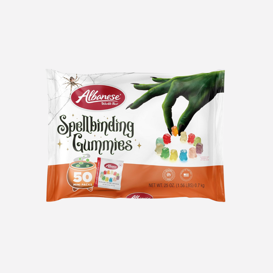 Albanese World's Best, Halloween 12 Flavor Gummi Bear Cubs®, 50-0.5oz Trick or Treat Bags of Halloween Candy