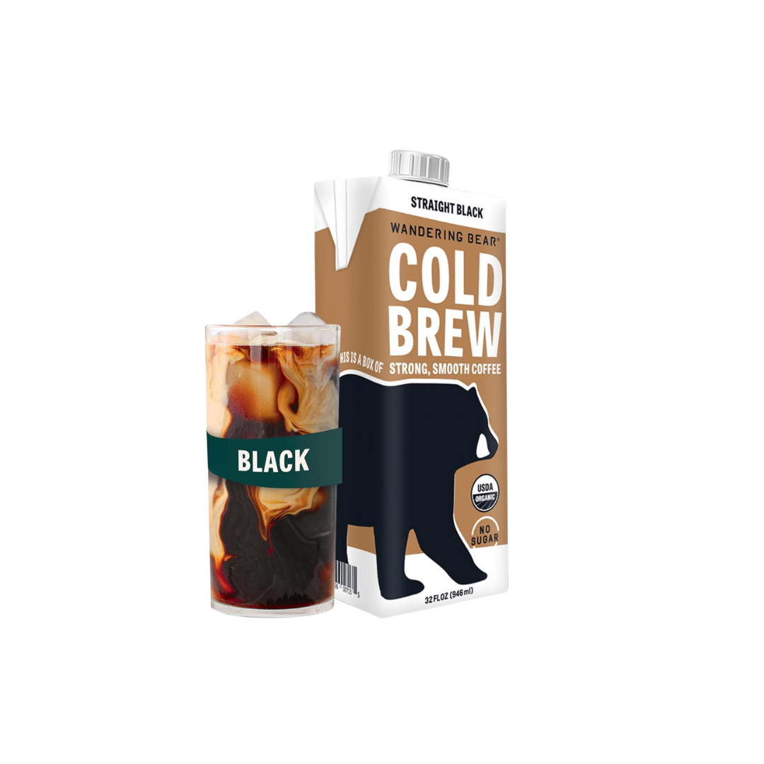 Wandering Bear Organic Straight Black Cold Brew Coffee 3:1 Concentrate 32 fl. oz.