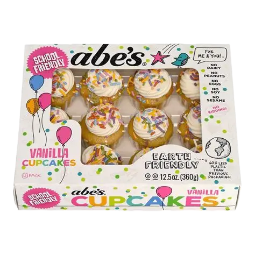 Abe's Vegan Vanilla Mini Cupcake 12-Count 12.5 oz. - 12/Case