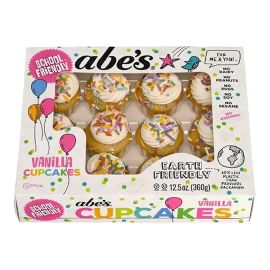 Abe's Vegan Vanilla Mini Cupcake 12-Count 12.5 oz. - 12/Case