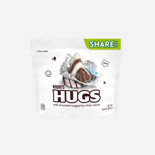 Hershey's Hugs Milk Chocolate and White Creme Candy, Share Pack 10.6 oz