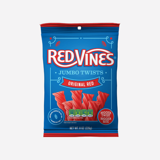 Red Vines Original Red Jumbo Twists, 8oz Bag