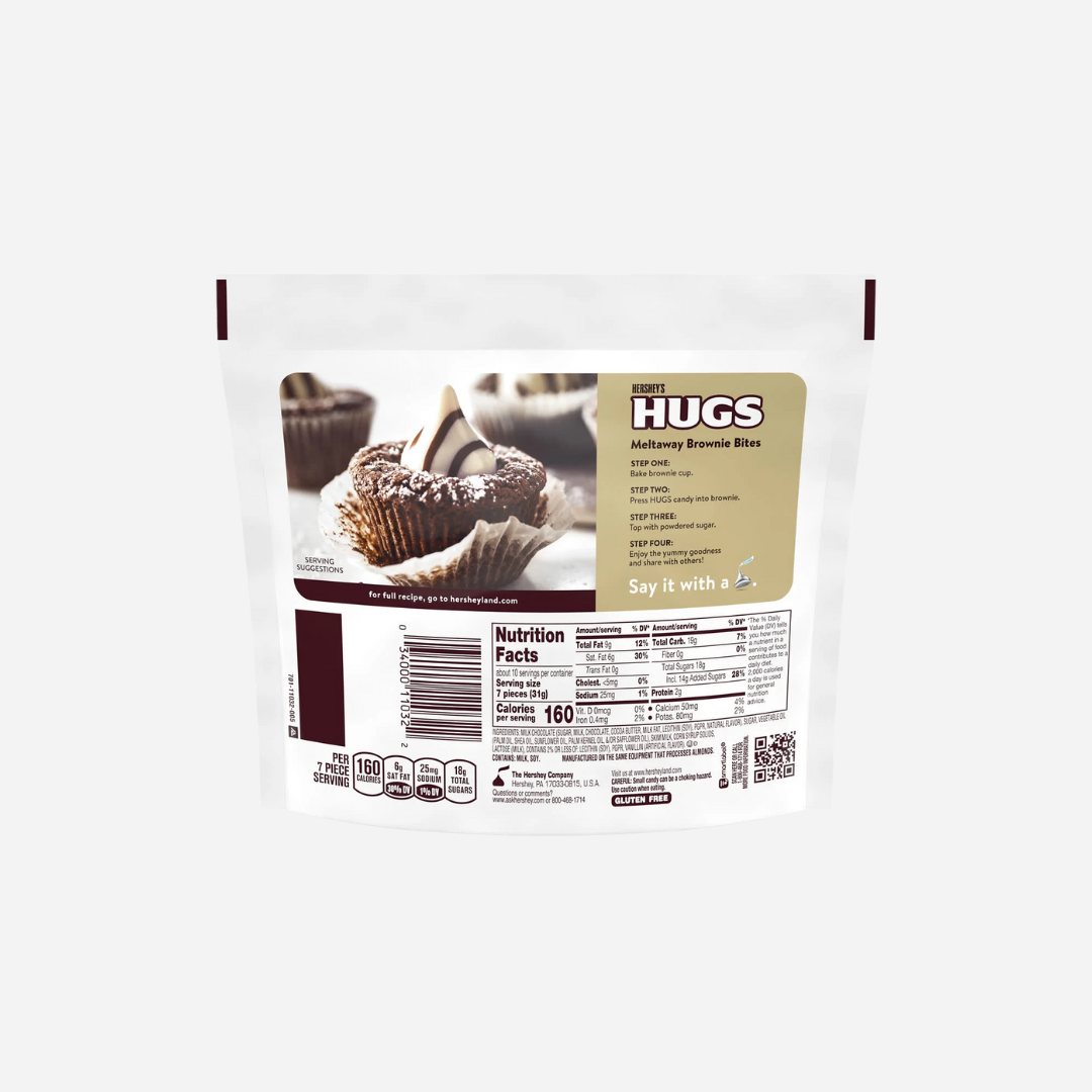 Hershey's Hugs Milk Chocolate and White Creme Candy, Share Pack 10.6 oz