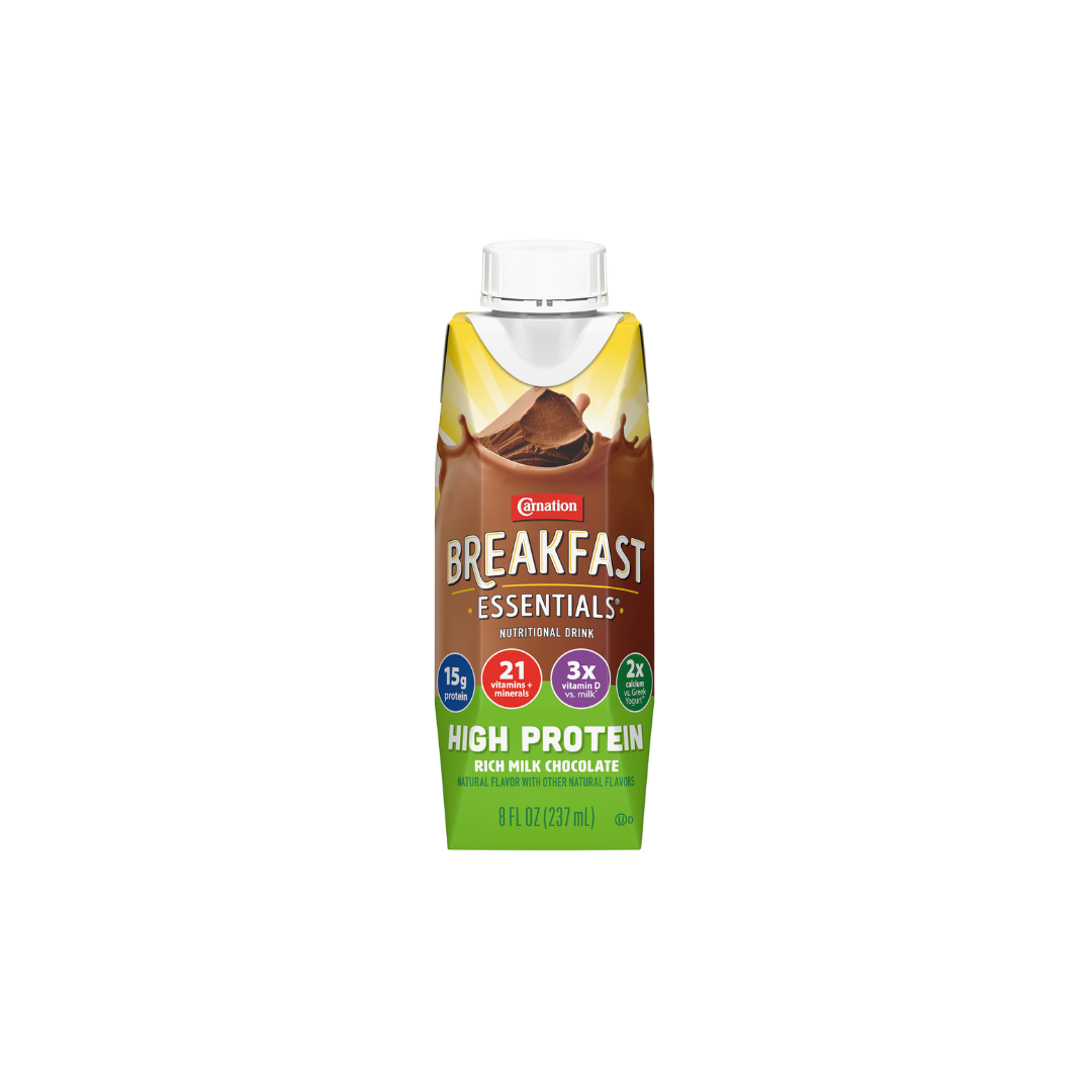 Carnation Breakfast Essentials  8 FL OZ Carton, Rich Milk Chocolate 8 Fl Oz (Pack of 24)