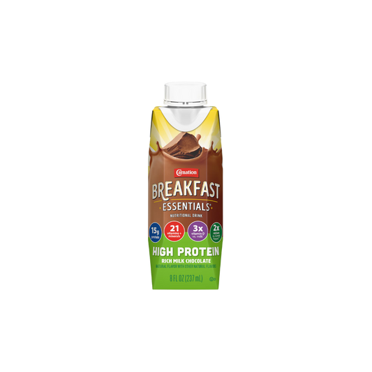 Carnation Breakfast Essentials  8 FL OZ Carton, Rich Milk Chocolate 8 Fl Oz (Pack of 24)