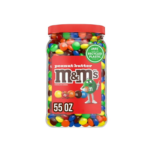 M&M's Bulk Chocolate Candy, Peanut Butter, Jar, 55 oz.