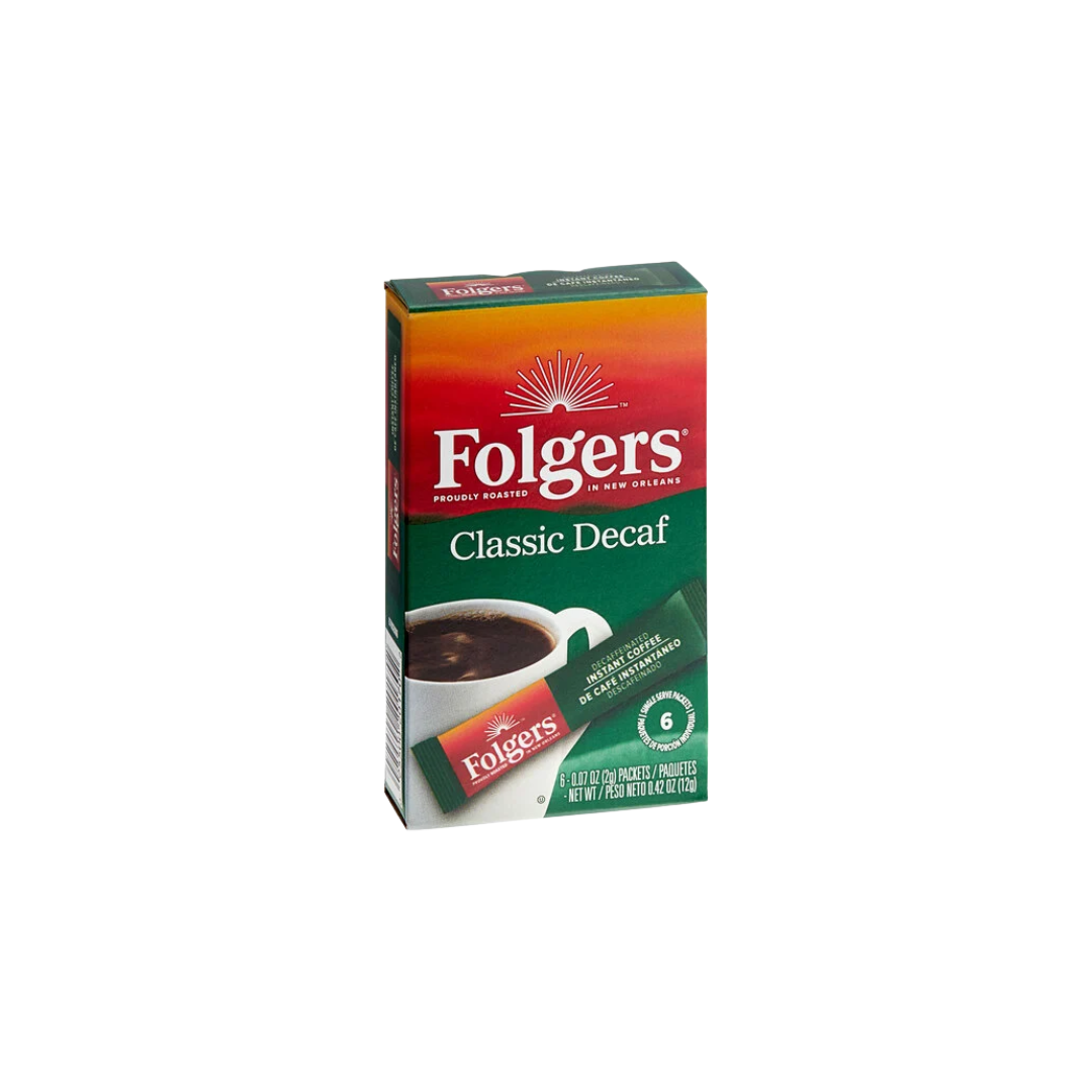 Folgers Classic Decaf Instant Coffee Packets - 72/Case