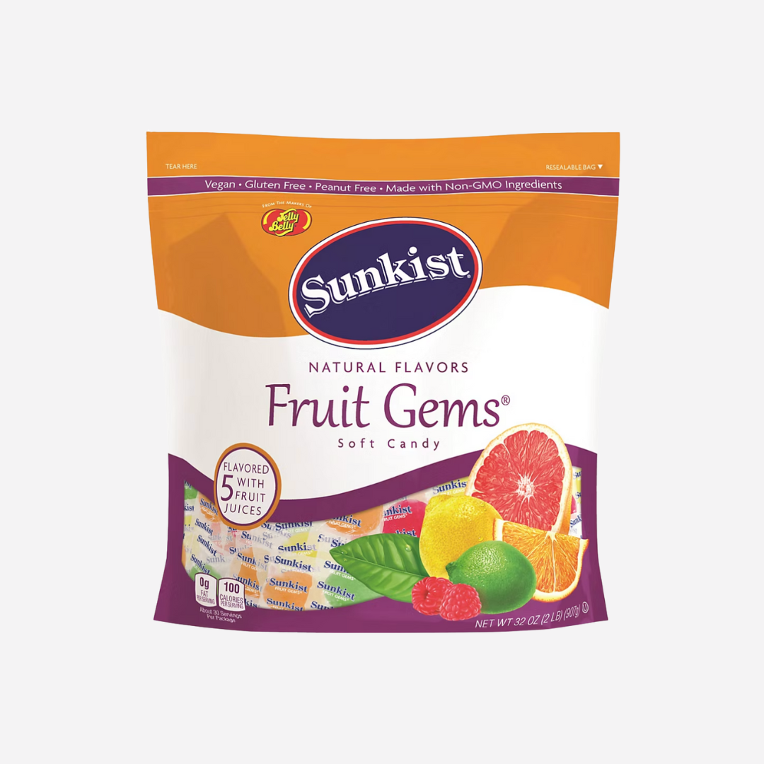 Sunkist Fruit Gems Assorted Soft Candy, 2 lbs