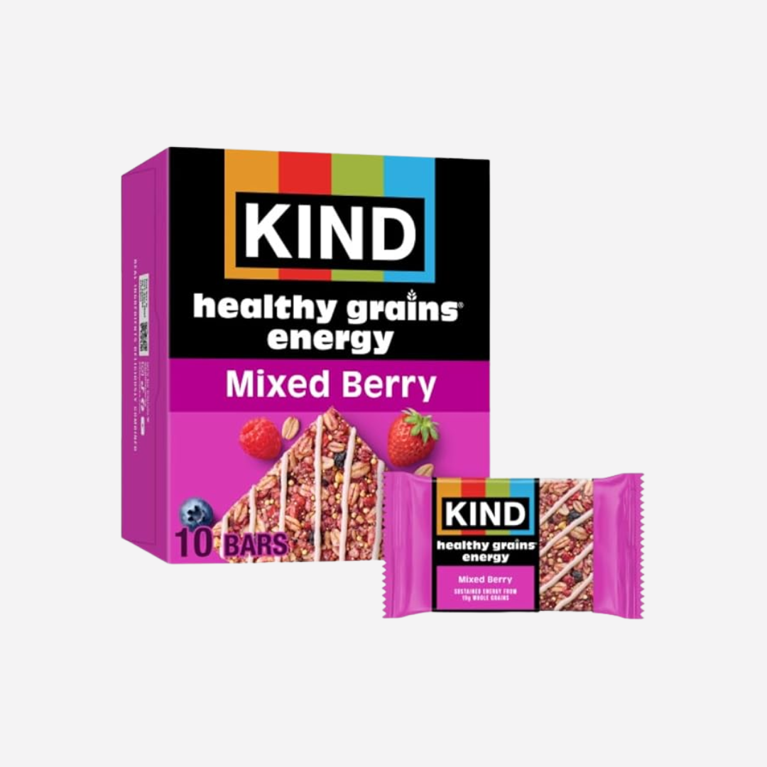 KIND Healthy Grains Energy Bars, Mixed Berry, 19g Whole Grains, Made with Super Grains, Gluten Free Snacks, 10 Ct Value Pack, 14.1oz