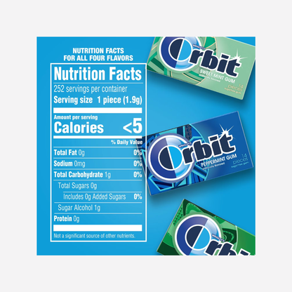 Orbit Mint Sugar Free Chewing Gum, Variety Pack, 14 pcs., 18 pk