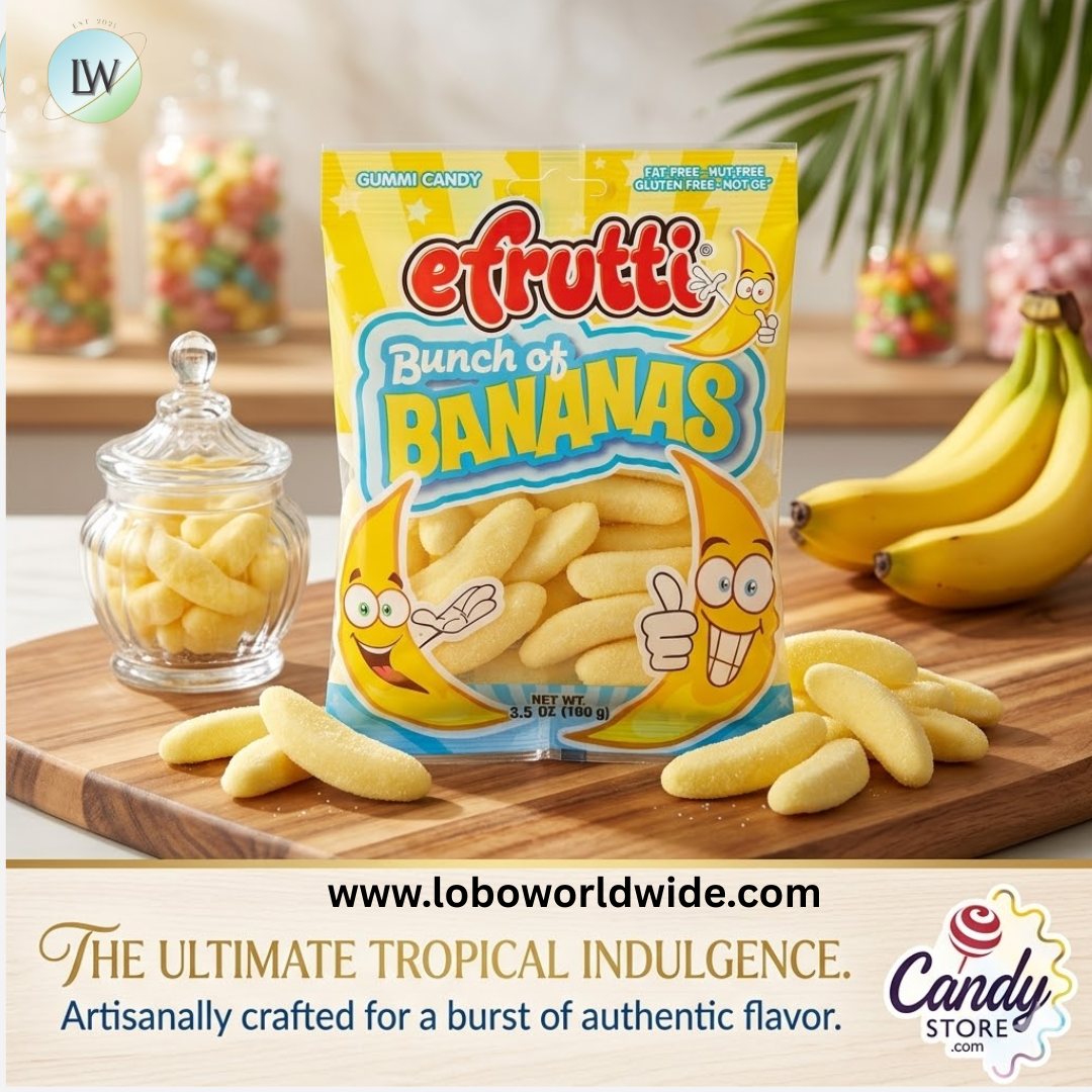Bunch Of Bananas Gummi Bananas Efrutti Candy - 12ct Peg Bags