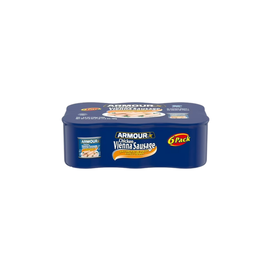 Armour Chicken Vienna Sausage, 7g Protein Per Serving, 4.6 oz Can (Pack of 6)