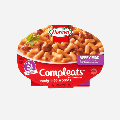 HORMEL COMPLEATS Beefy Mac & Cheese Microwave Tray, 7.5 Ounces (Pack of 7)