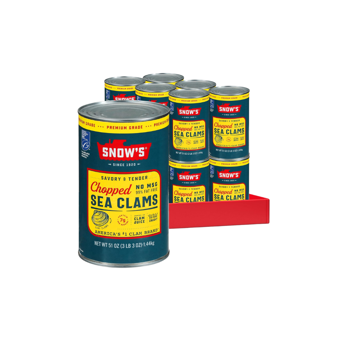 Snow's Chopped Sea Clams in Clam Juice, 51 oz Can (Pack of 12)