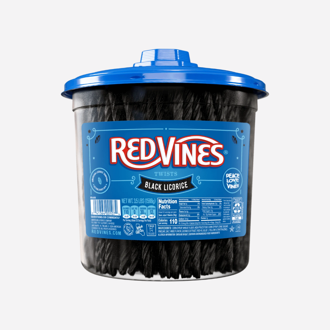 Red Vines Black Licorice Twists, 3.5LB Jar