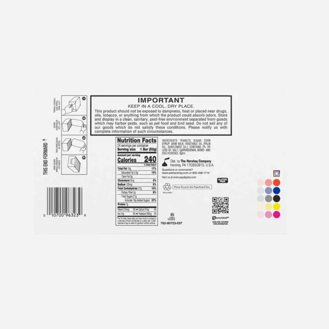 Payday Peanut Caramel Bar, 1.85 oz, 24-count